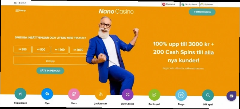 Nano Casino 175% bonus upp till 700 €